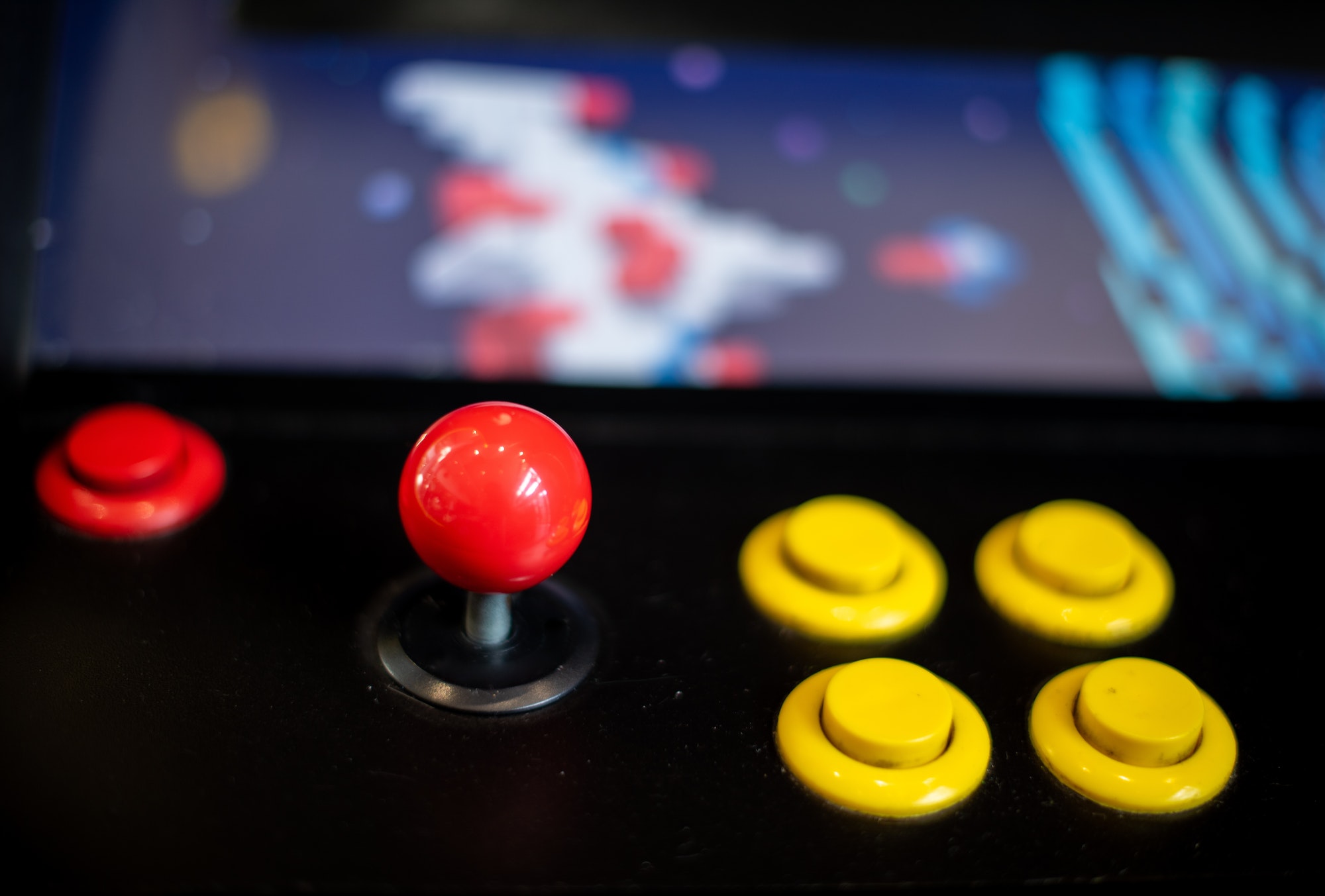 Retro styled arcade games joystick